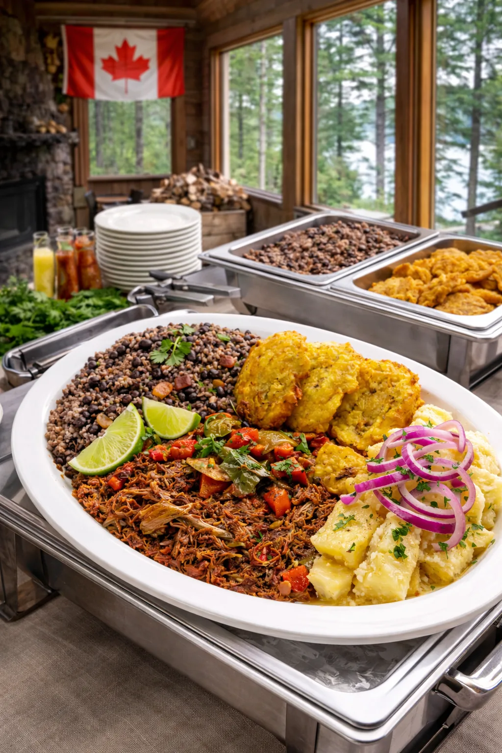 Front tray spread for group catering